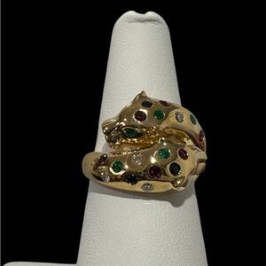 Collector’s item 18k Two-headed panther ring - Japan craftmanship
